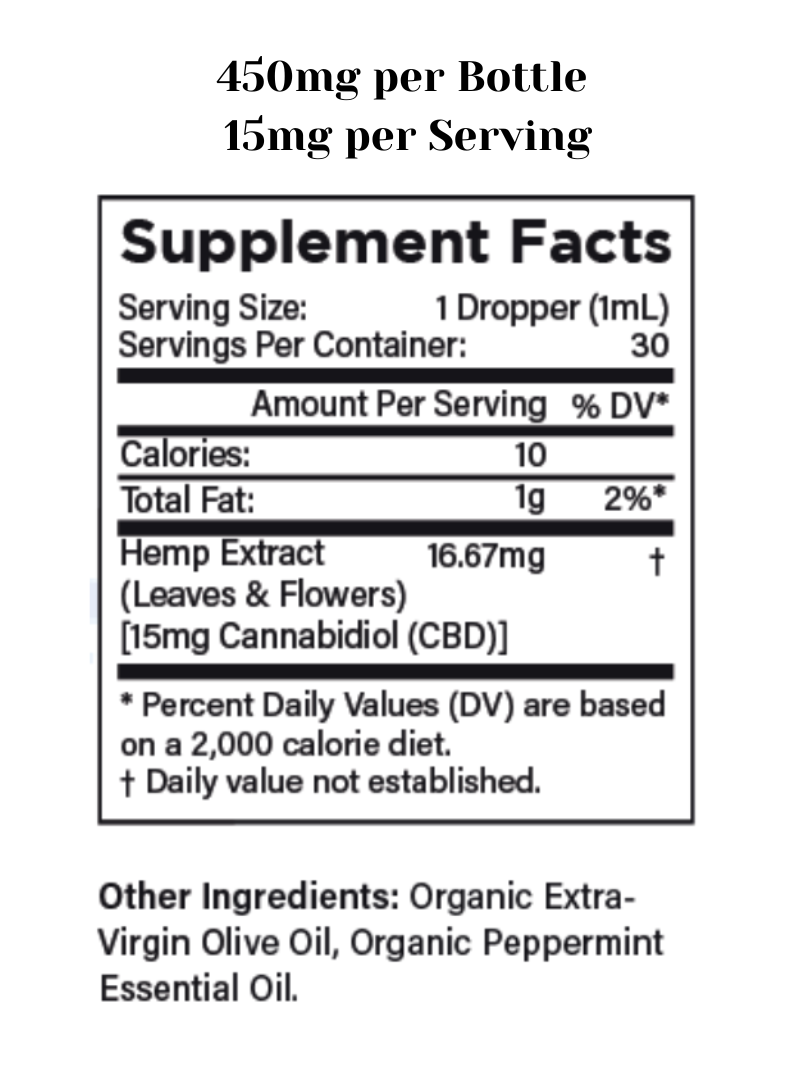CBD Oil 450 Mint Broad Spectrum Tincture