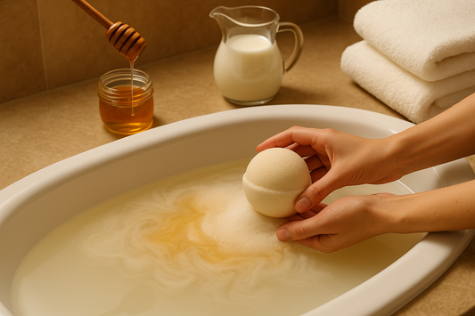 Solid Cream Milk & Honey Bath Bomb