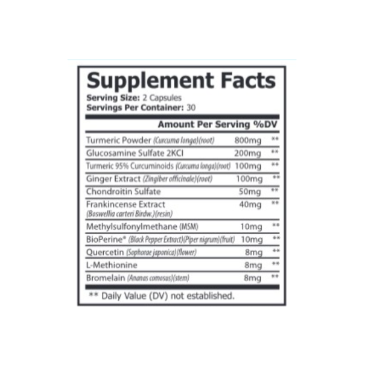 Turmeric Curcumin for inflammation nutrition facts 95% curcuminoids with BioPerine for inflammation and antioxidant support