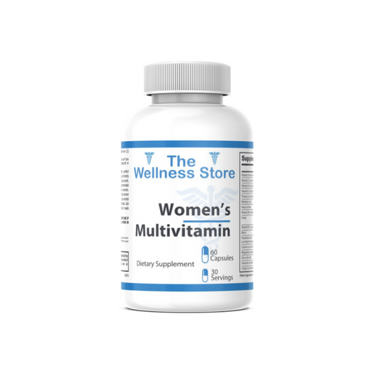 Women's Daily Multivitamin supplement facts showing 25+ vitamins, minerals and botanicals