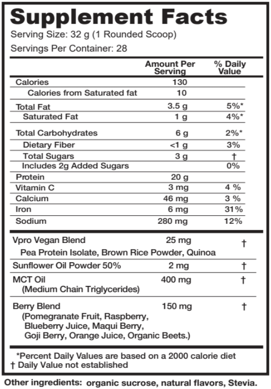 Plant-Based Protein Powder - Vanilla - Vegan Superfood Formula