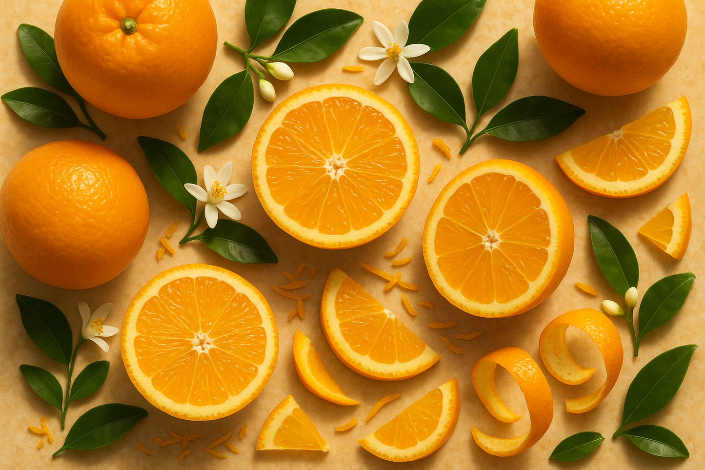 Orange essential oil background image