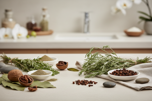 Natural parasite cleanse herbs including black walnut, wormwood, and clove for digestive health and immune support