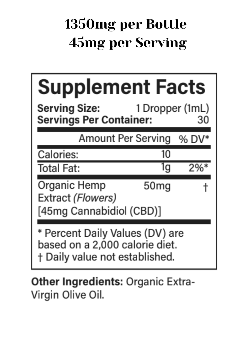 CBD Oil 1350 Broad Spectrum Tincture