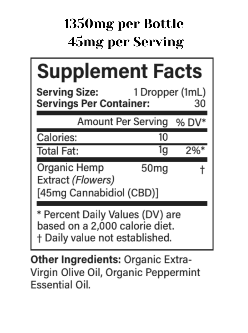 CBD Oil 1350 Broad Spectrum Tincture