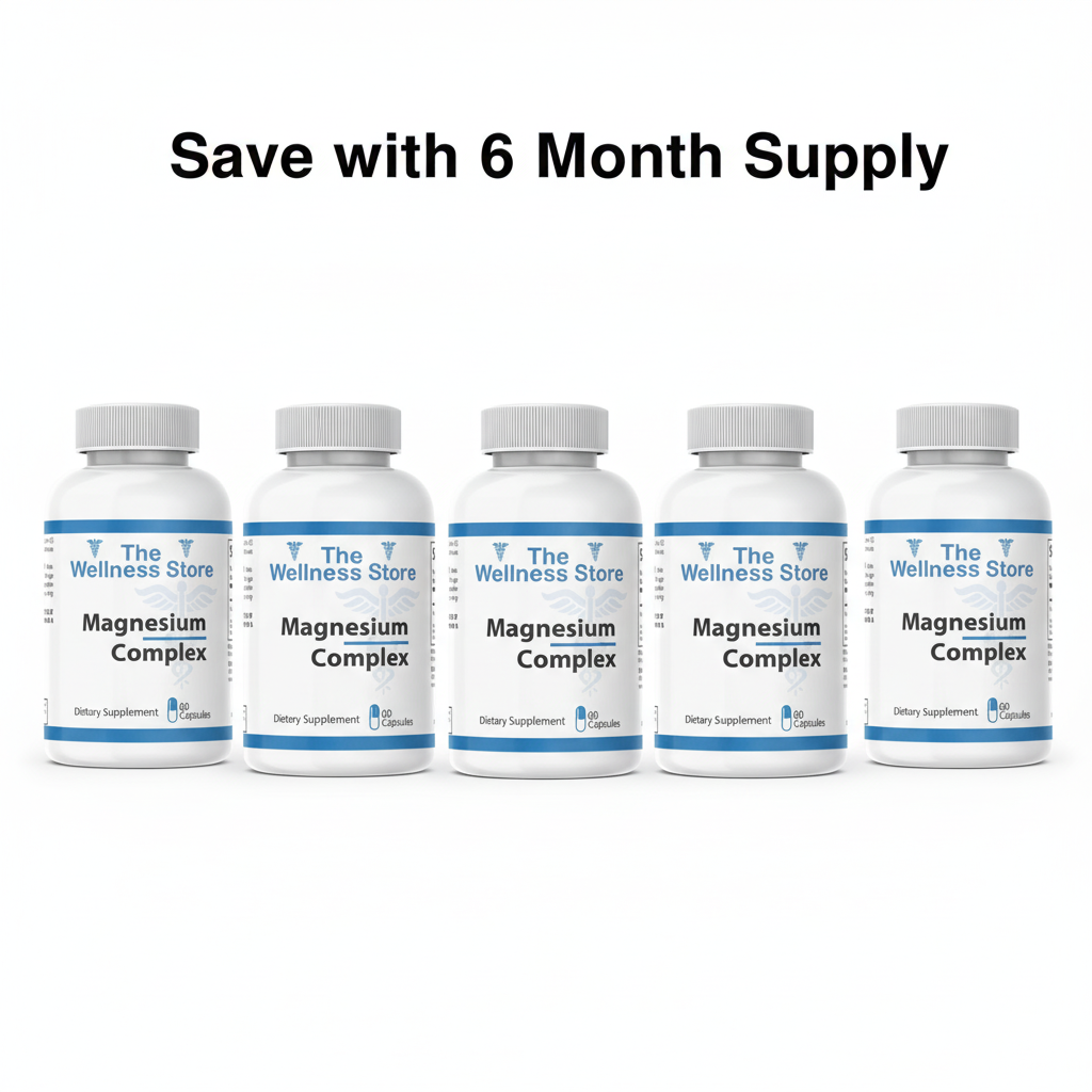 6 bottles with Save with 6 Month Supply text