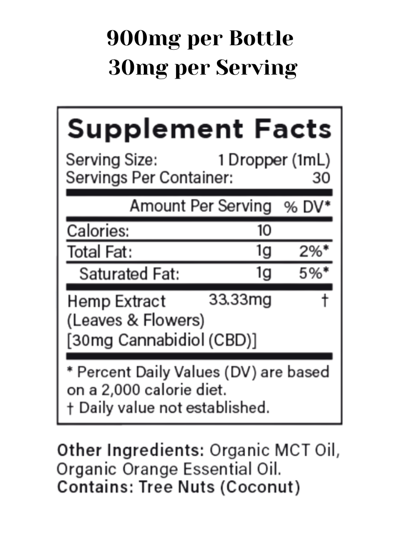 CBD Oil - 900mg Broad Spectrum Tincture