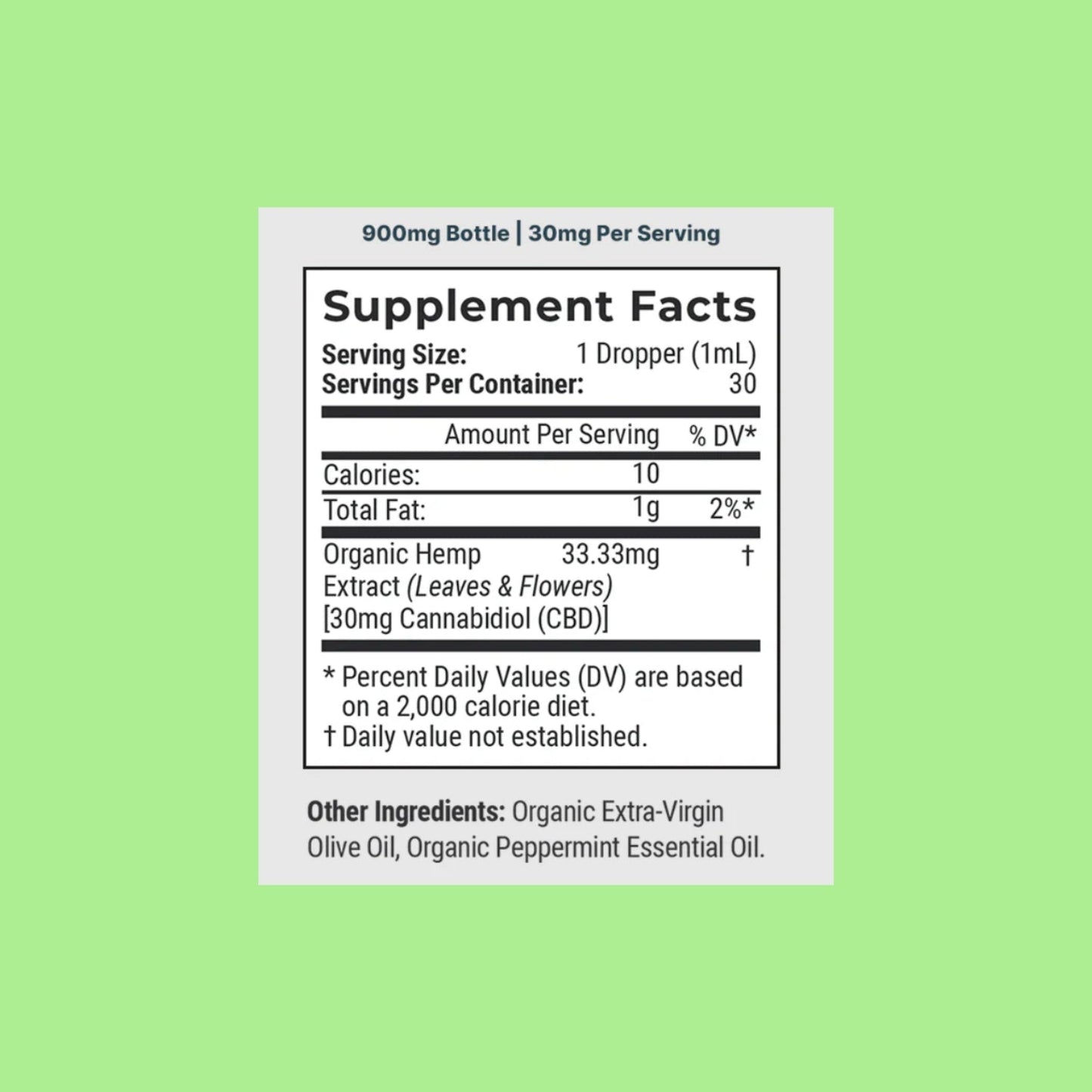 CBD Oil supplement facts