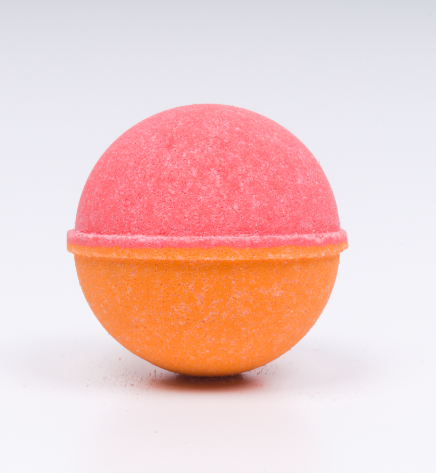 Autumn Apple bath bomb on a white background