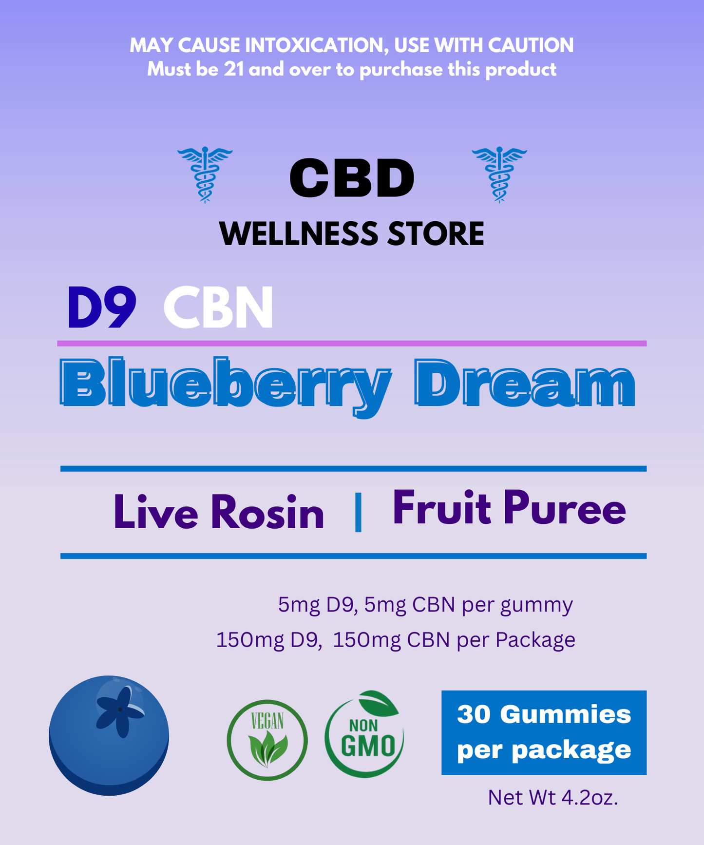 Blueberry Dream Sleep Gummies with THC and CBN