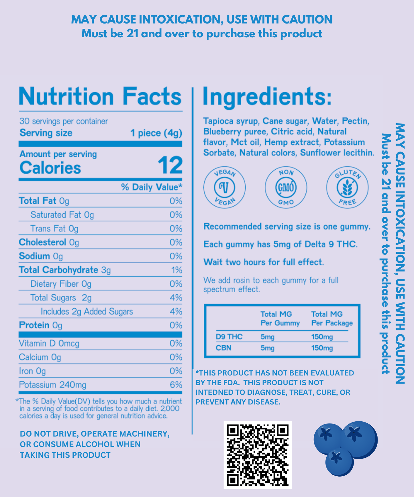 Blueberry Dream Sleep Gummies with THC and CBN