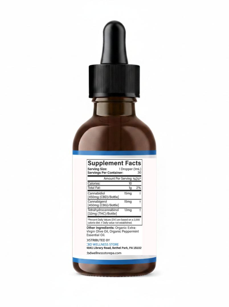 CBD & CBG Oil Fresh Mint Full Spectrum Tincture