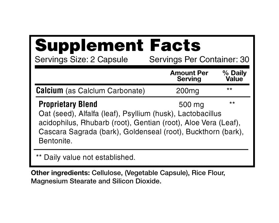 Supplement Facts for Colon Cleanse