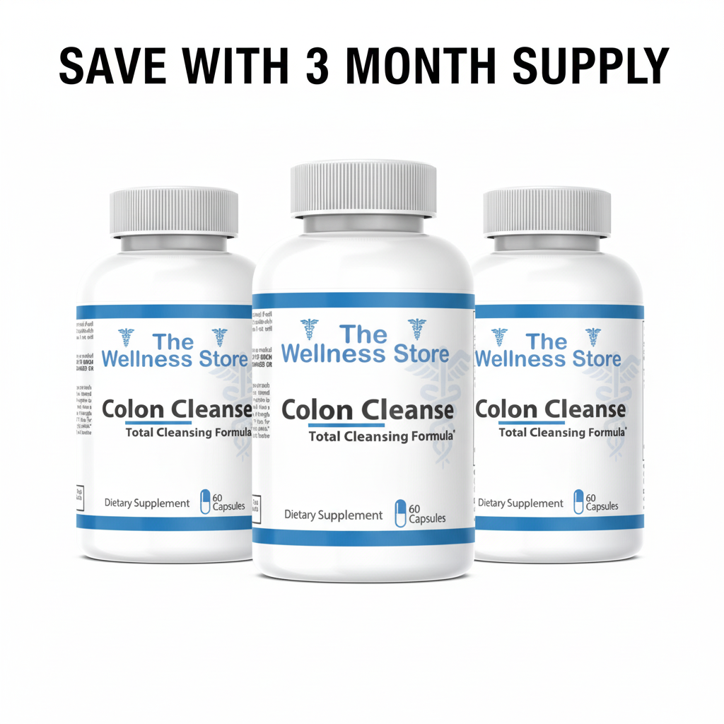 3 bottles Colon Cleanse with Save with 3 Month Supply text