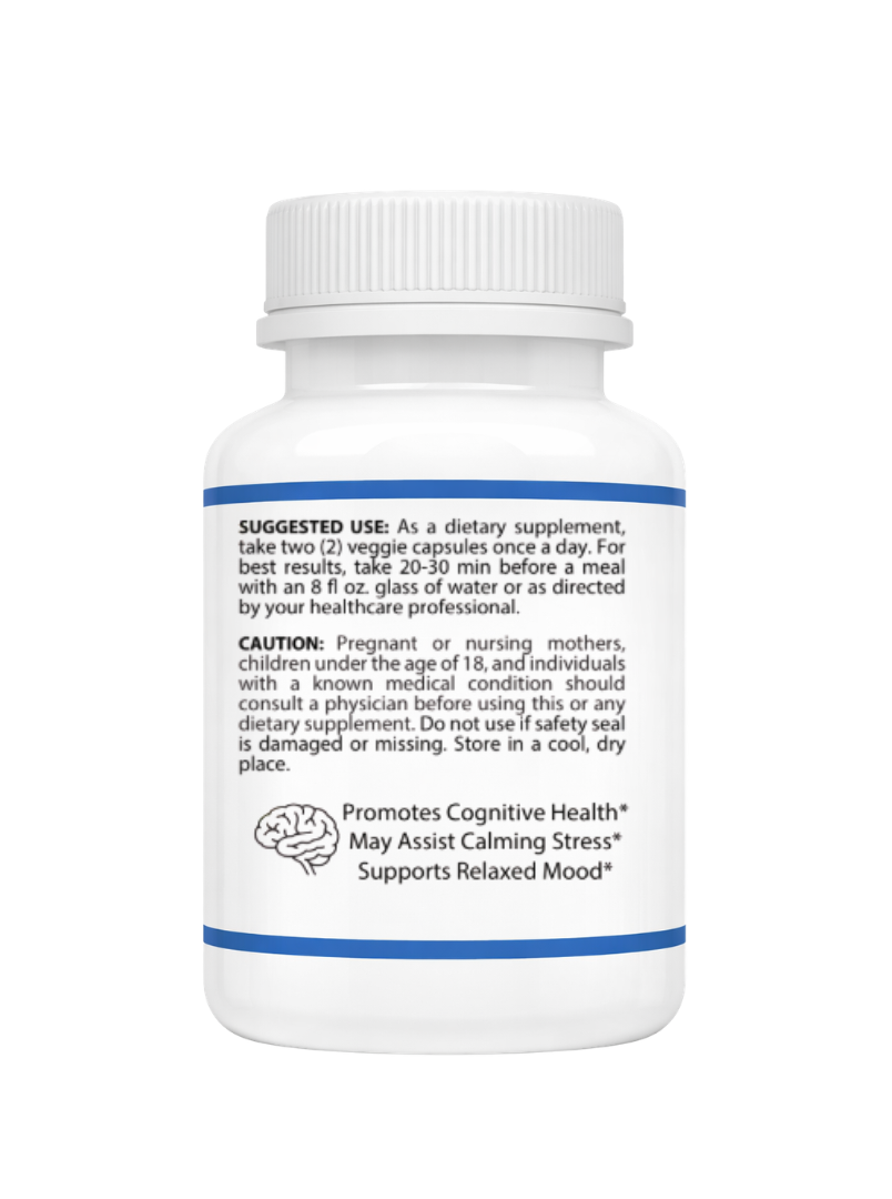 Deep Calm Suggested use bottle with label on a white background