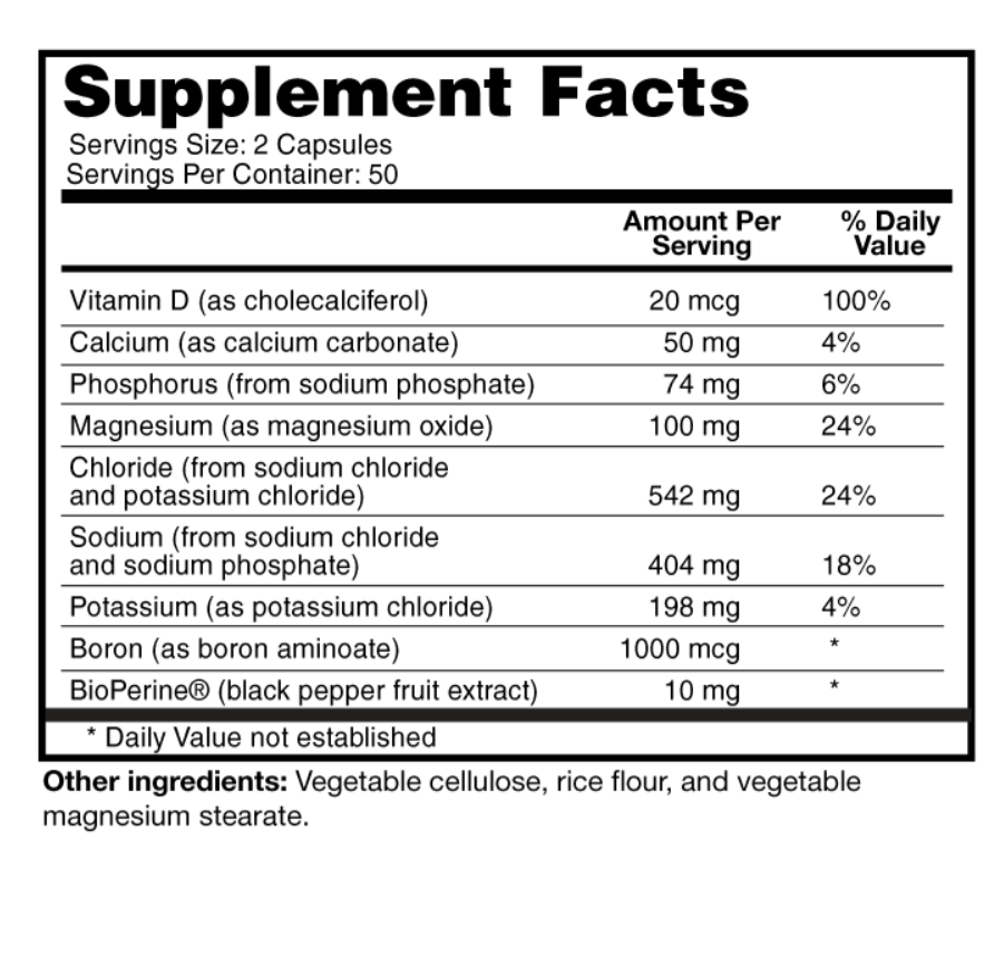 Electrolyte Hydration Plus - Complete Mineral & Electrolyte Formula supplement facts