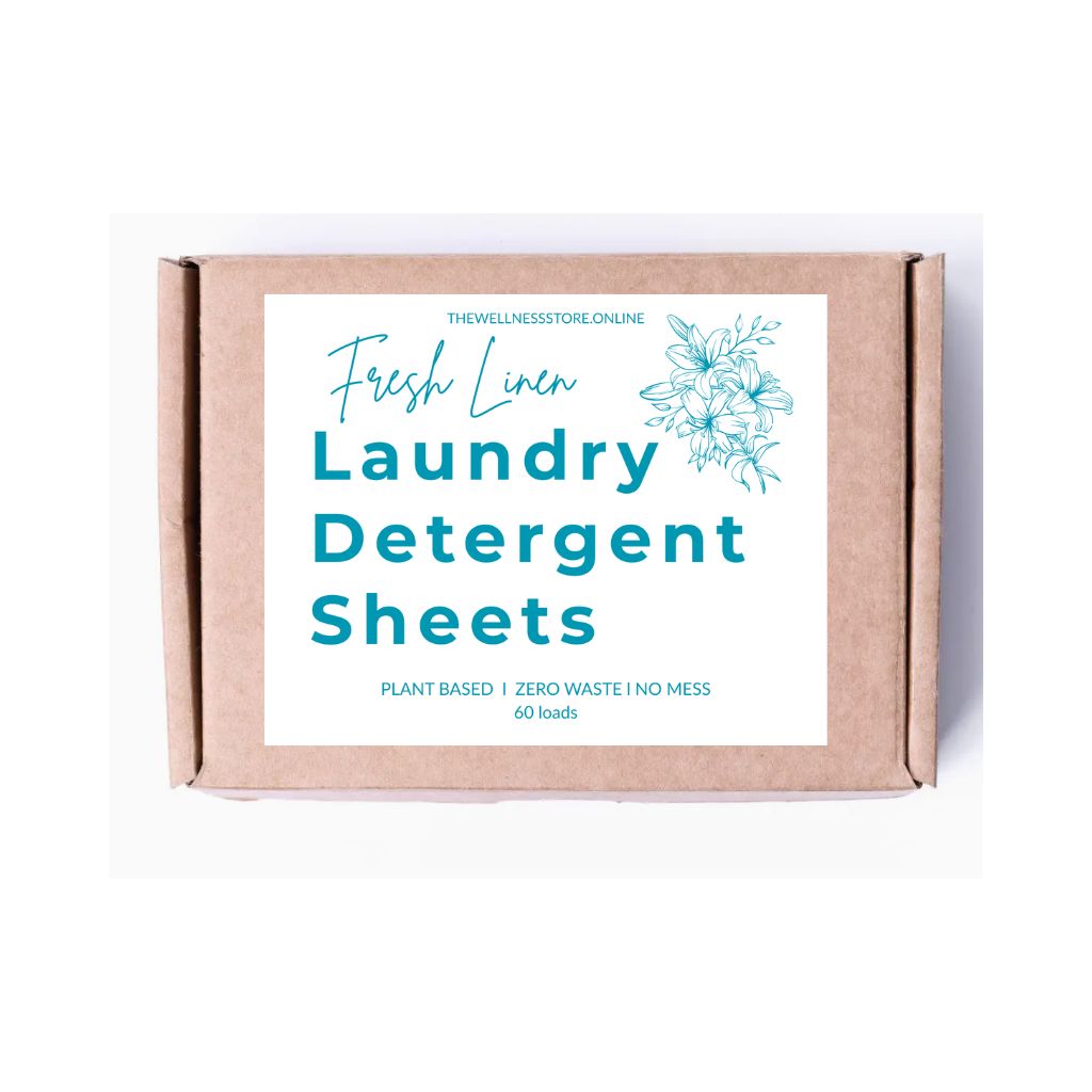 Box of Fresh Linen Laundry Detergent Sheets on a white background