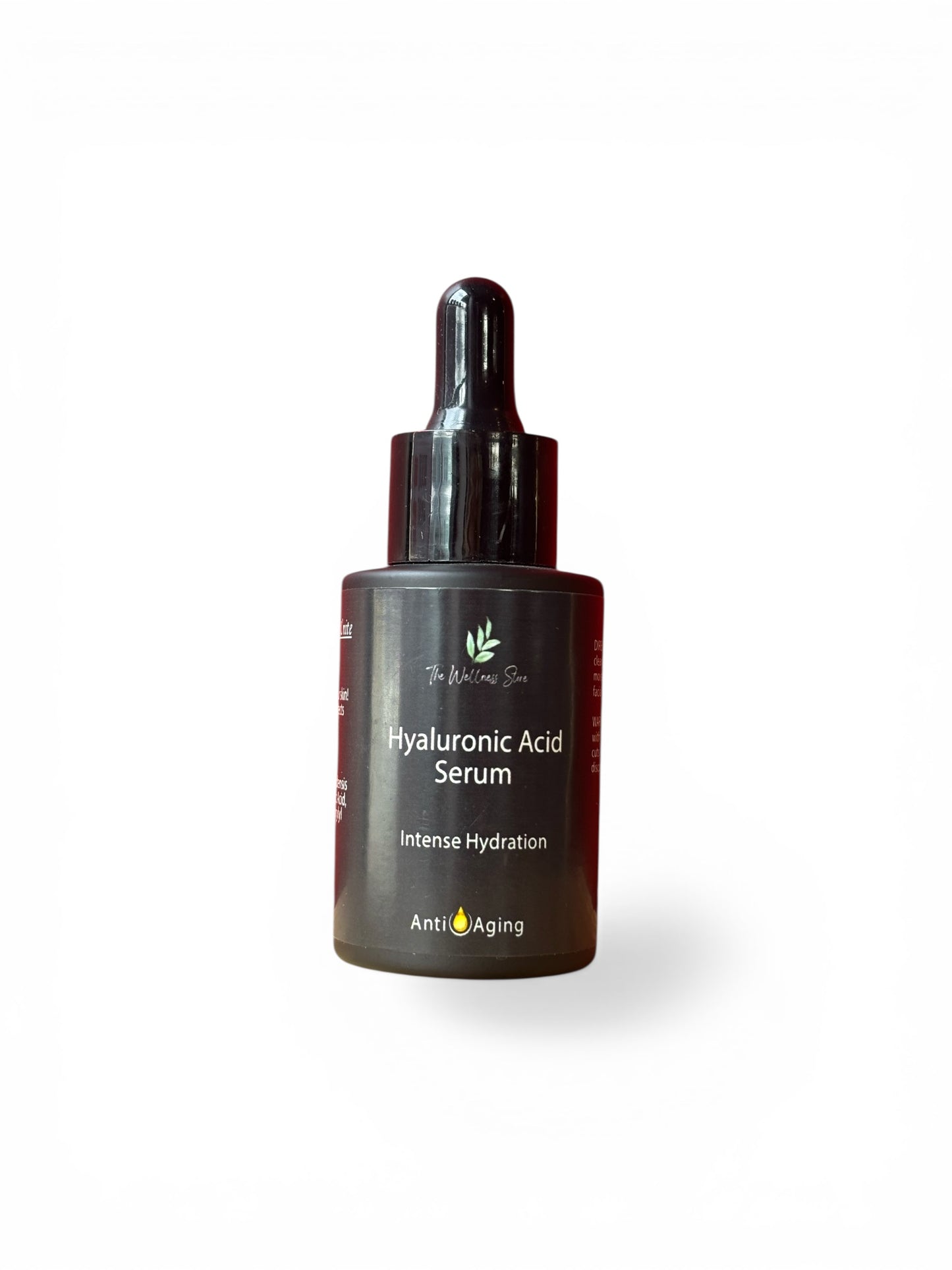 Hyaluronic Acid anti-aging Serum bottle with dropper on a white background