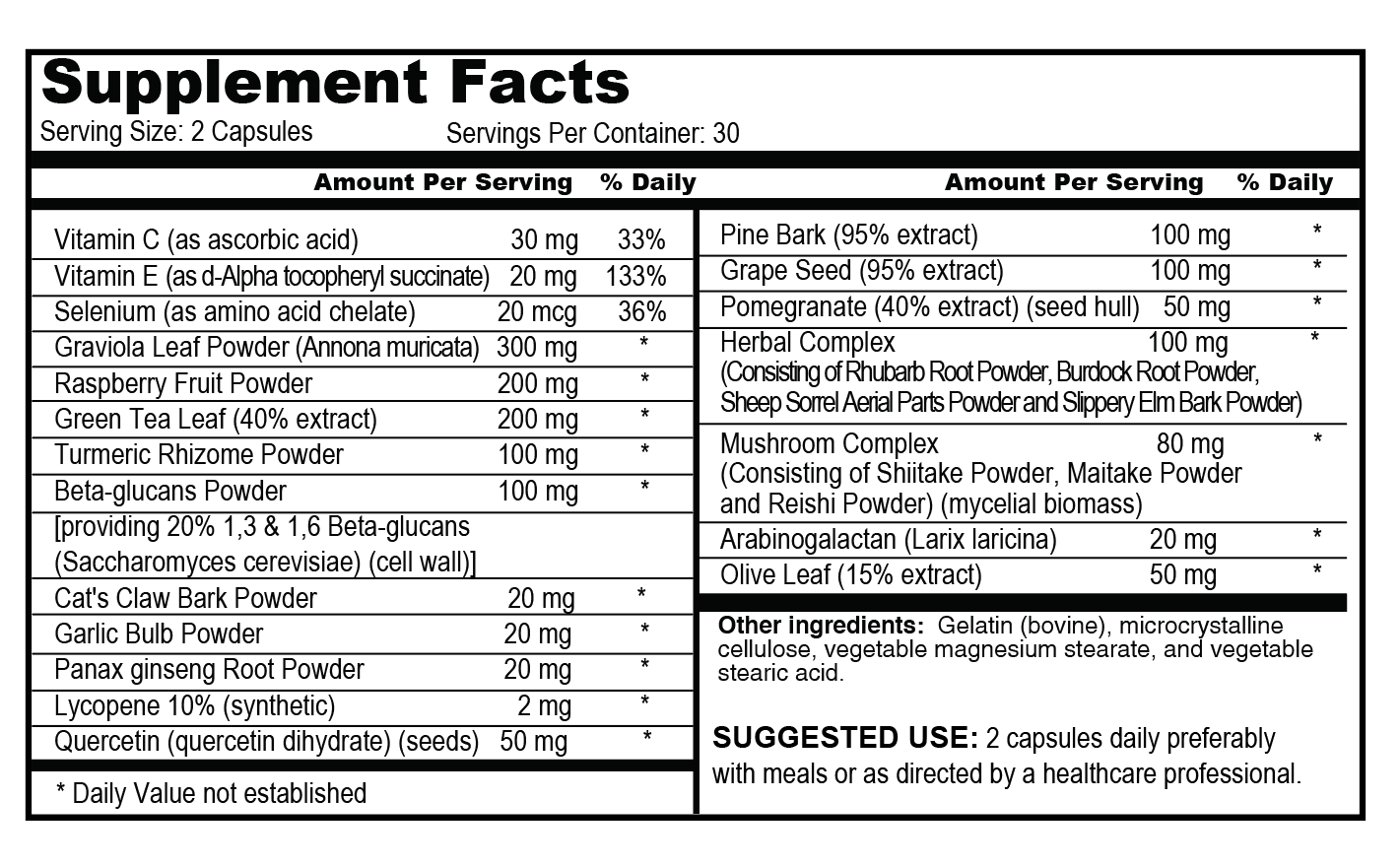 Immune Support - Comprehensive Immune Defense Formula