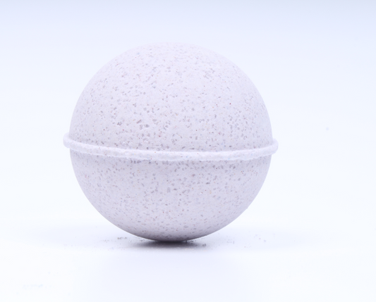 lavender bath bomb on a white background