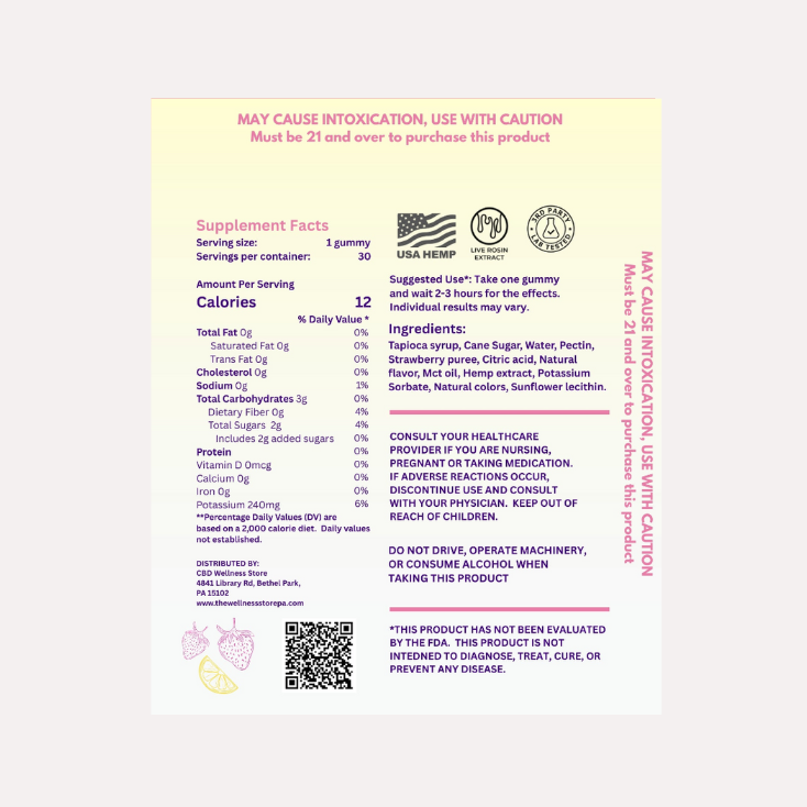 Product label with supplement facts, ingredients, and usage instructions on a white background