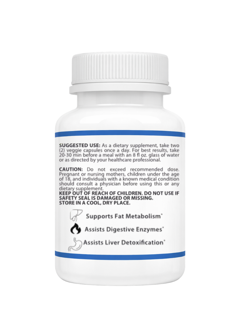 Liver support Suggested Use bottle with label on a white background