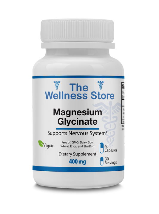 Magnesium Glycinate 400mg - Chelated Magnesium for Sleep & Relaxation
