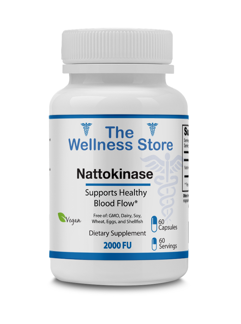 Nattokinase 2000 FU supplement - supports healthy blood flow and cardiovascular health - 60 vegan capsules - The Wellness Store
