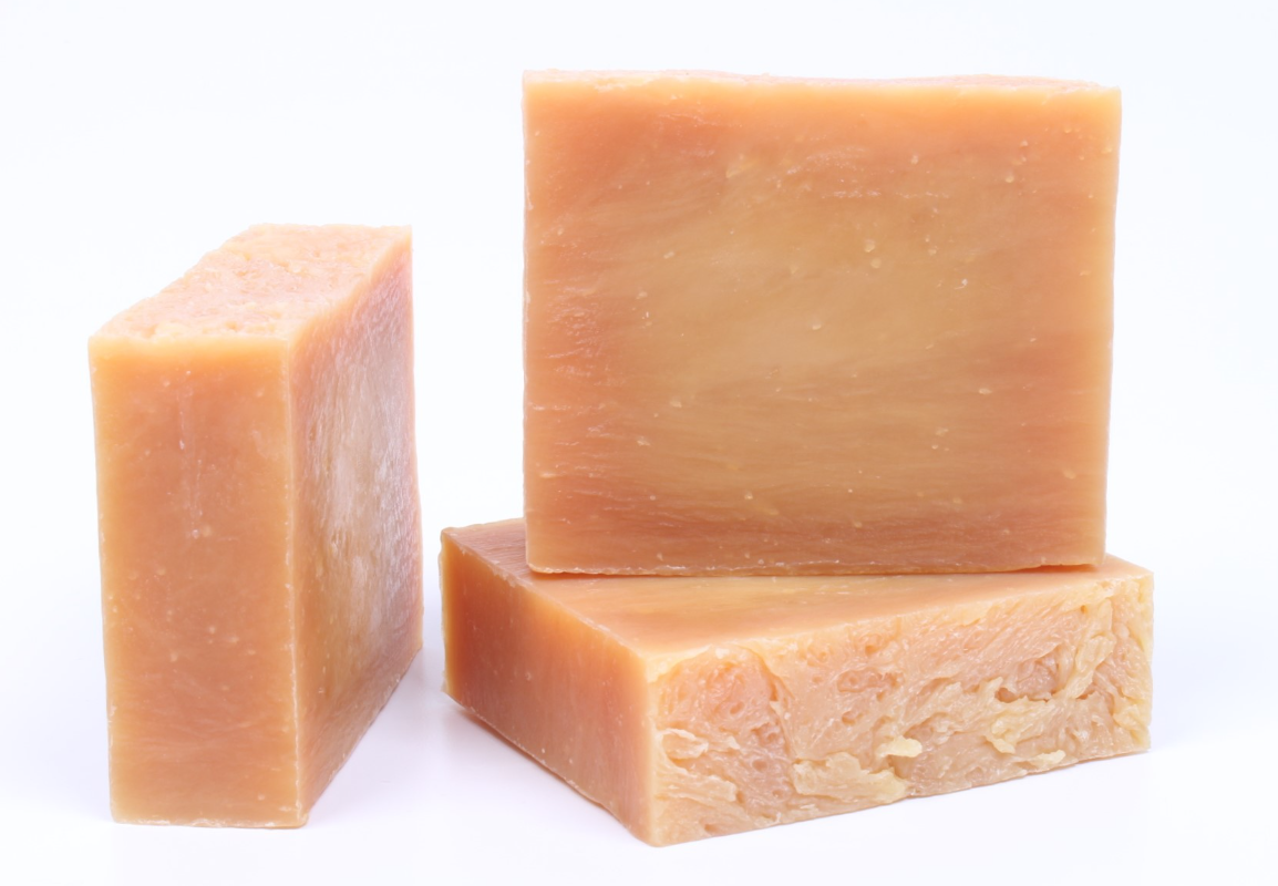 3 bars of soap on a white background