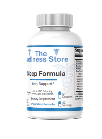 Sleep supplements bottle with natural sleep support formula for better rest and relaxation