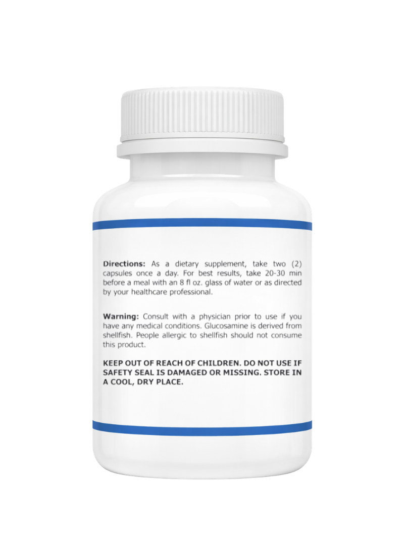 Turmeric supplement Suggested use bottle on a white background