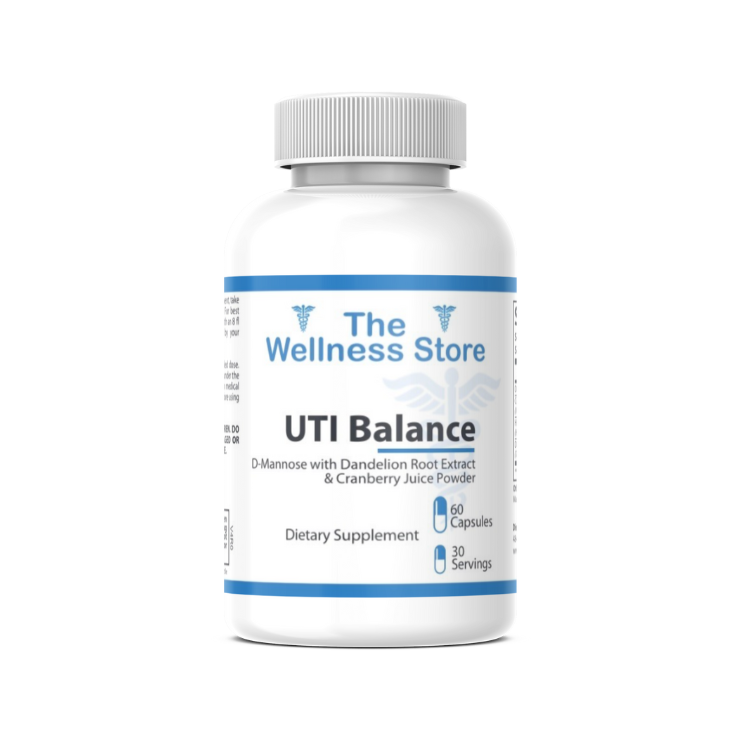 UTI Balance supplement facts showing D-Mannose, cranberry extract, and urinary support ingredients