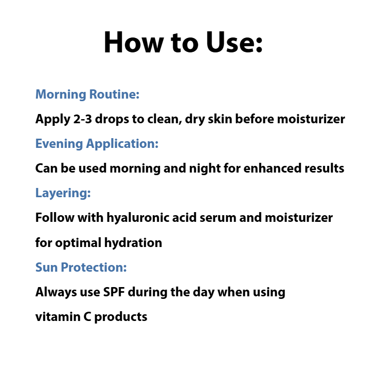 Instructions on how to use a skincare product with text details.