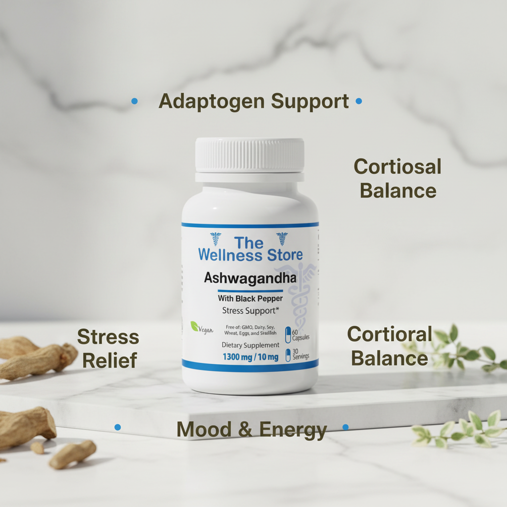 ashwagandha organic adaptogen supplement for stress relief cortisol balance and mood support