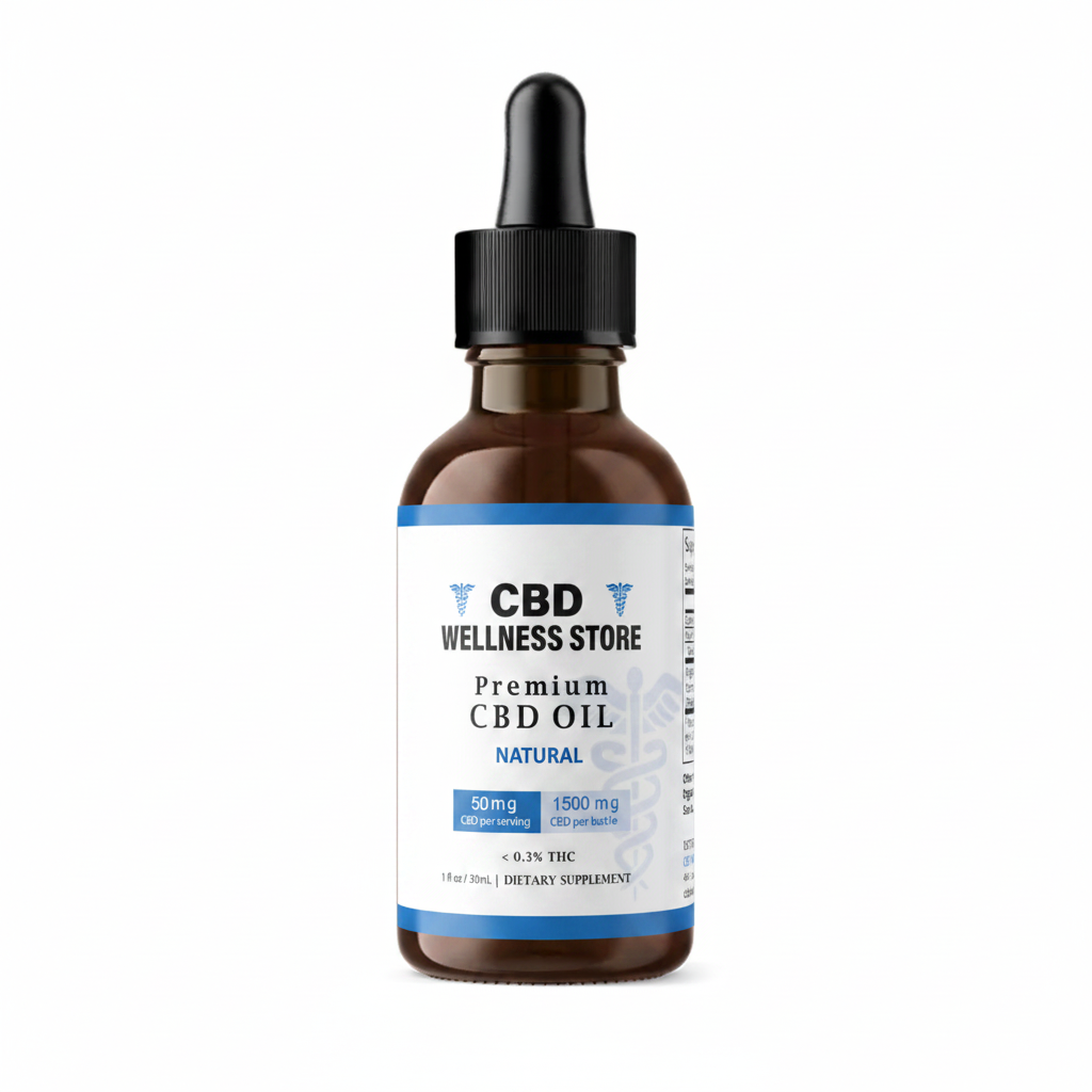 CBD Oil 1500mg Natural - Product Render