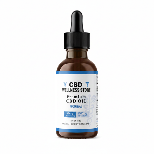 CBD Oil 1500mg Natural - Product Render
