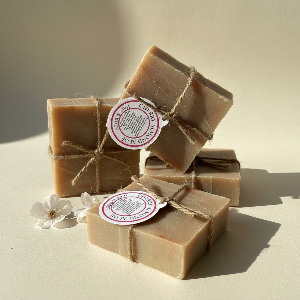 Cherry Almond Vegan Soap - Three Pack