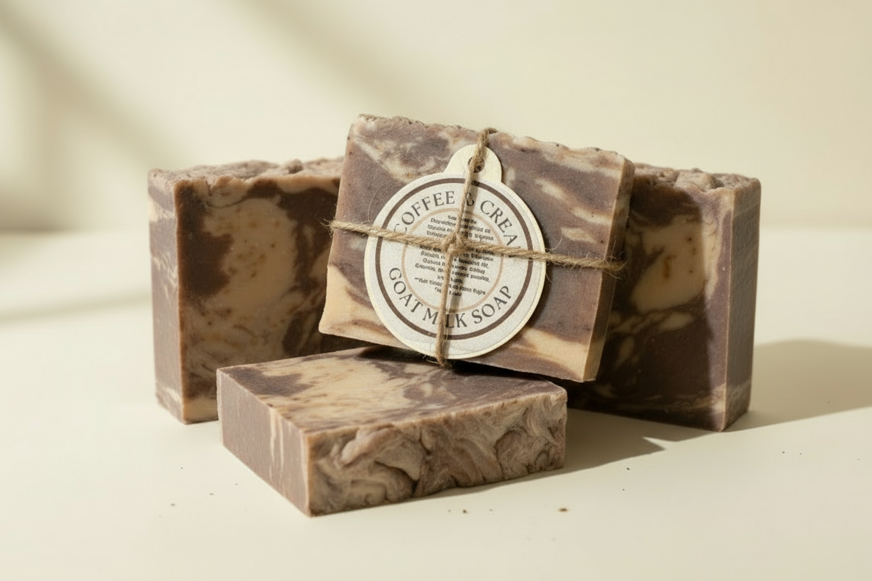 Coffee and Cream Goat Milk Soap - Three Pack Side by Side