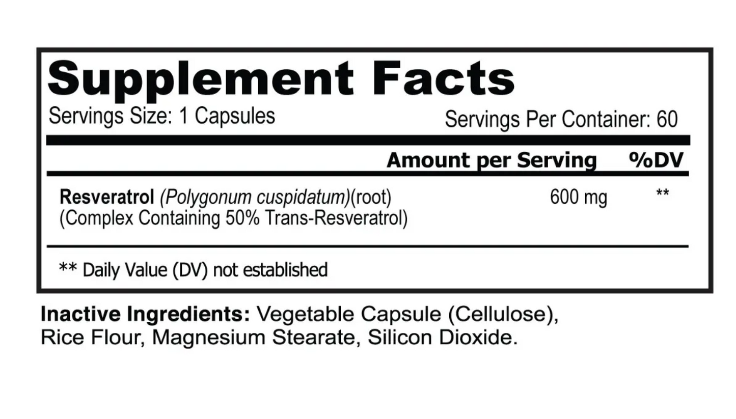Resveratrol 600mg - Trans-Resveratrol from Japanese Knotweed