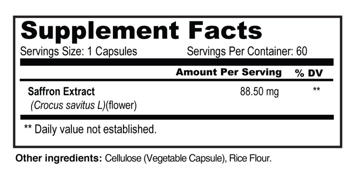 Saffron Extract 88.5mg - Premium Mood & Appetite Support