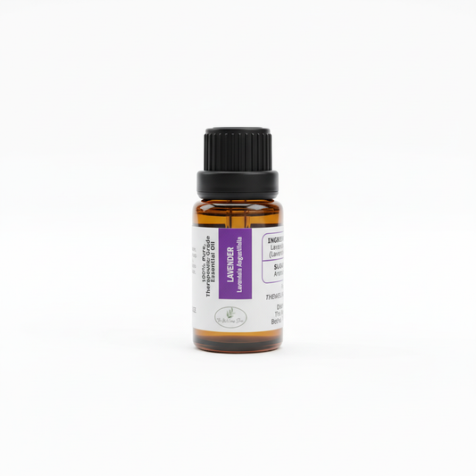 The Wellness Store Lavender Essential Oil 100% pure therapeutic grade Lavandula Angustifolia in amber glass bottle