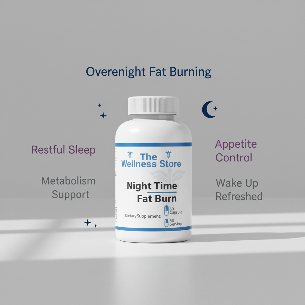 Night Time Fat Burn supplement with overnight fat burning, sleep support, and metabolism benefit