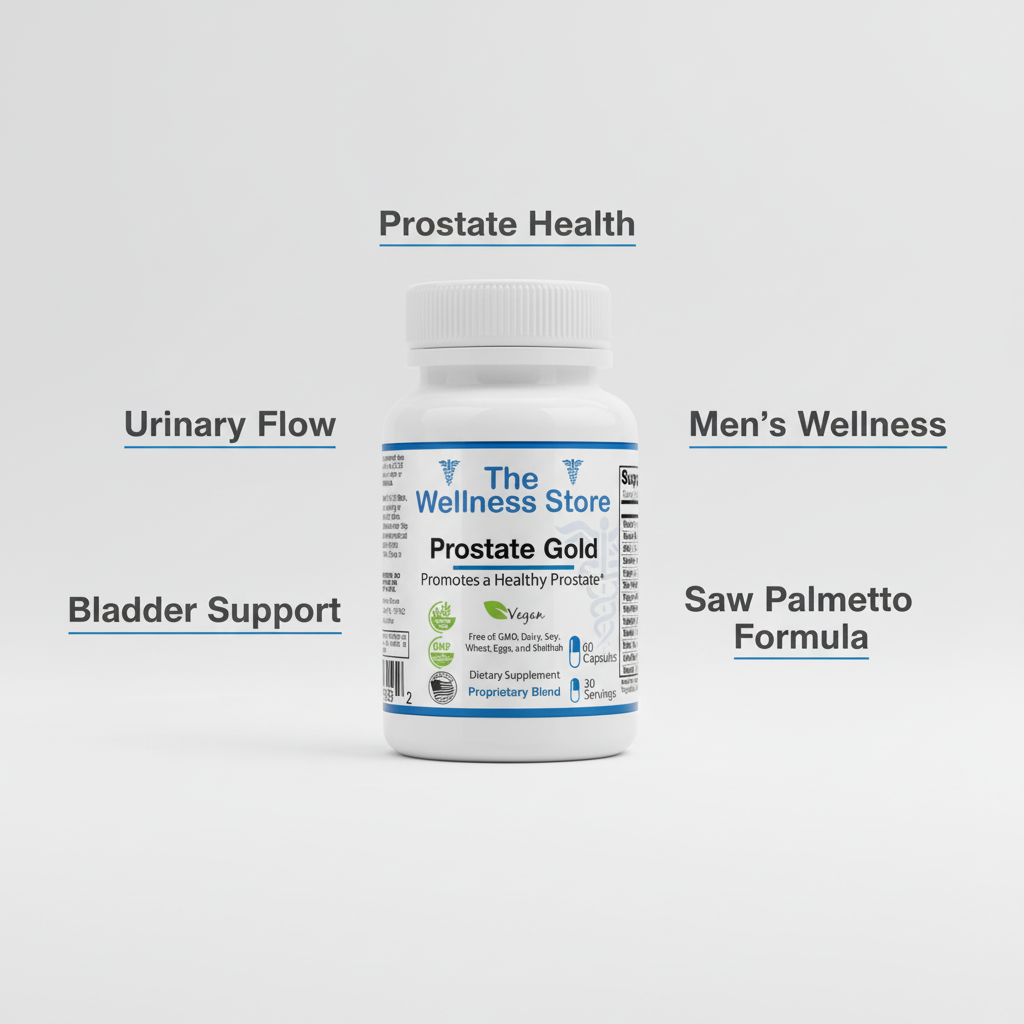 Prostate Gold supplement for prostate health, urinary flow, and bladder support with saw palmetto