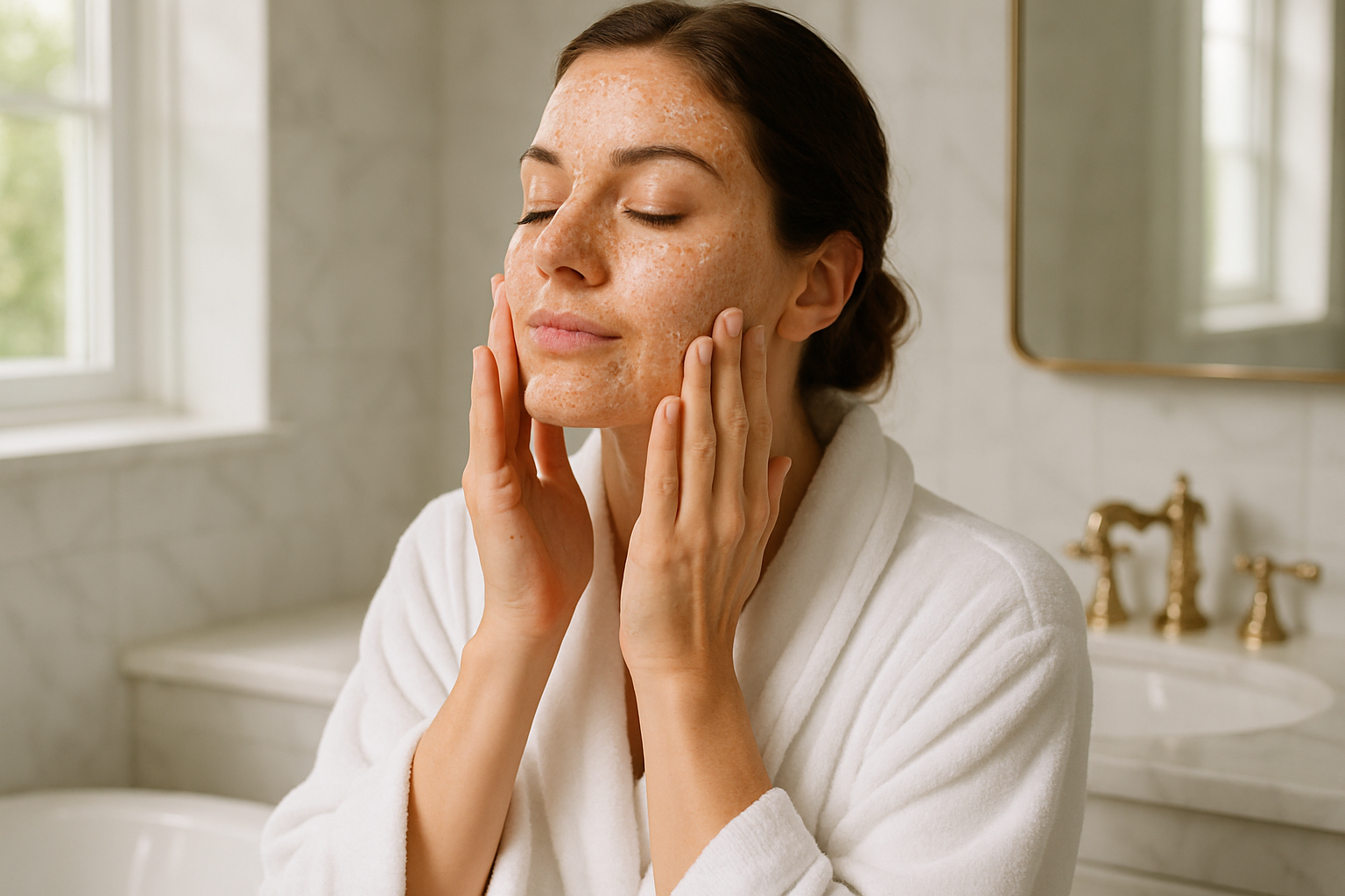 Woman using Power Exfoliator